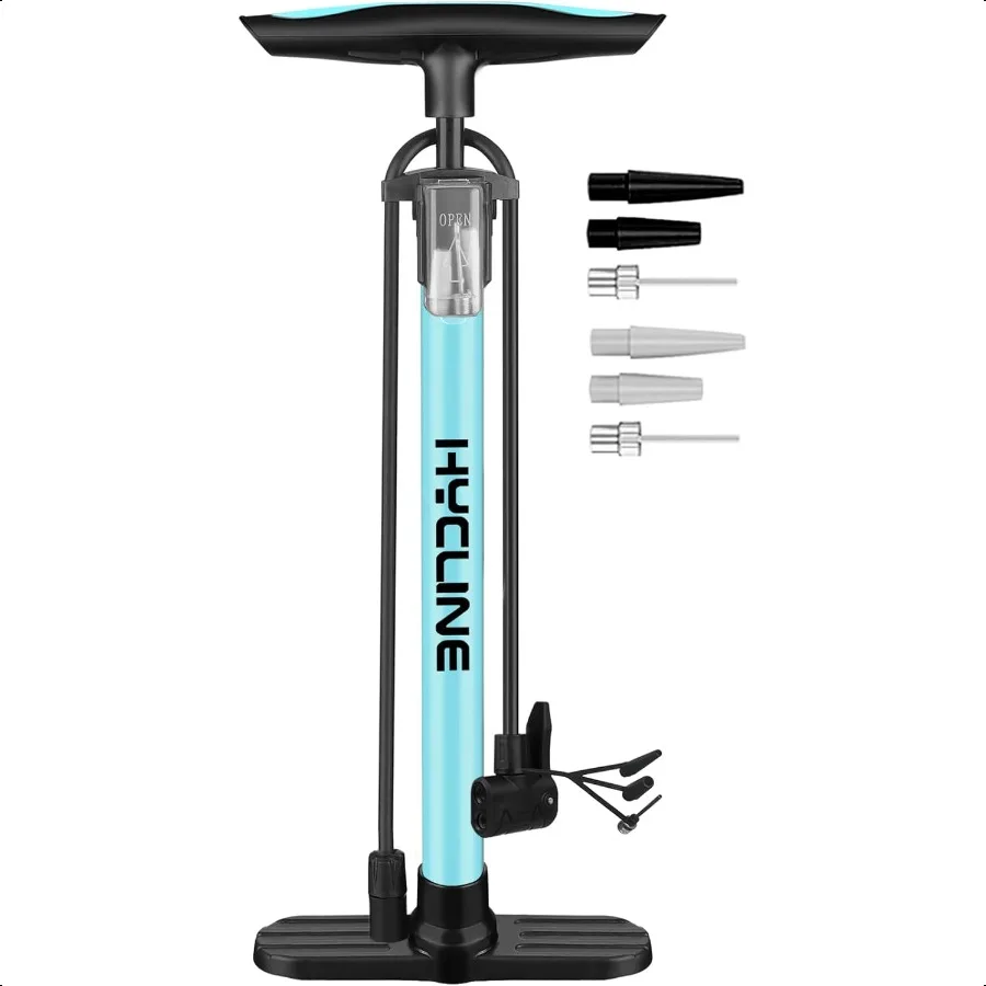 

Hycline Bike Floor Pump: Bicycle Tire Pump 160 PSI High Prure Air Pumps with Presta and Schrader Vae Iator for MTB BMX Tires Ba