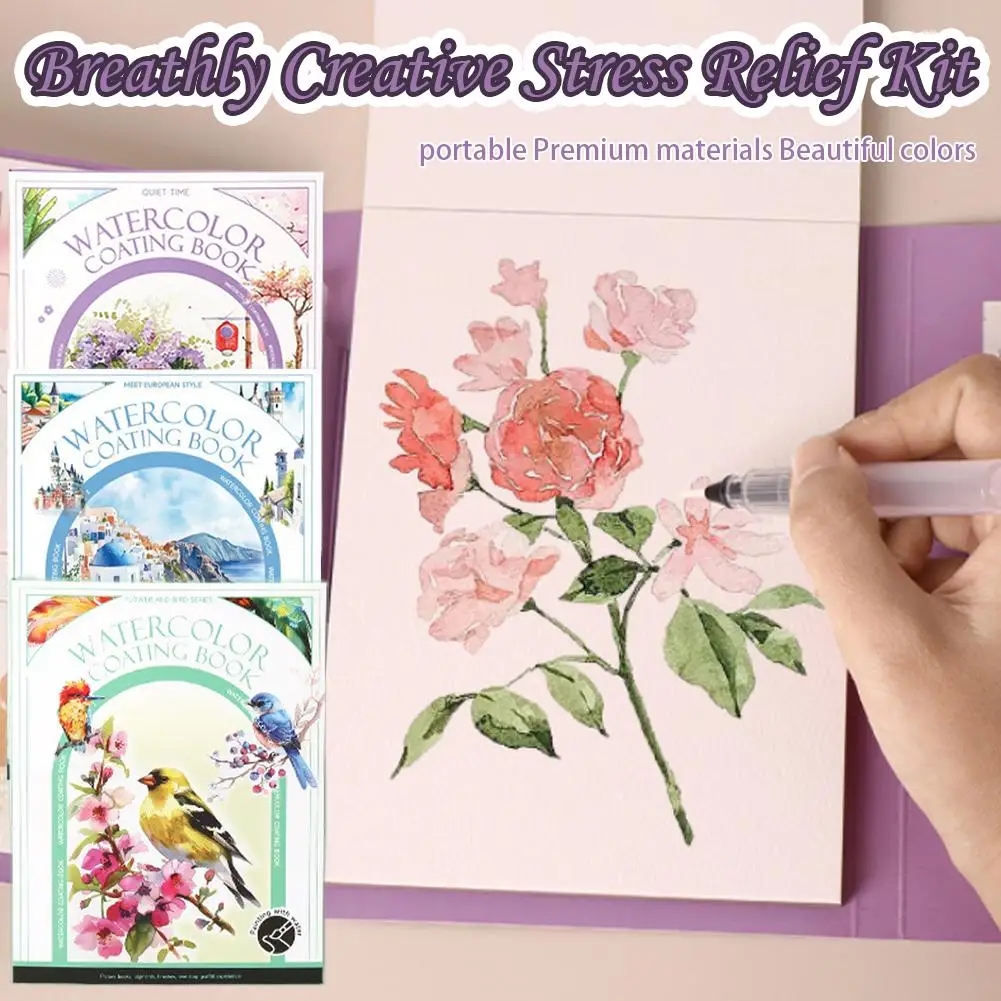 Decompressione fai-da-te portatile con pigmenti incorporati Carta da disegno per appunti adesivi per acquerello da colorare