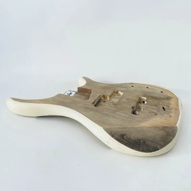 AB284 PJB Bass Guitar Body Unfinished 4 String Electric Bass Passive Pickups  with Wood Damages for Replacement