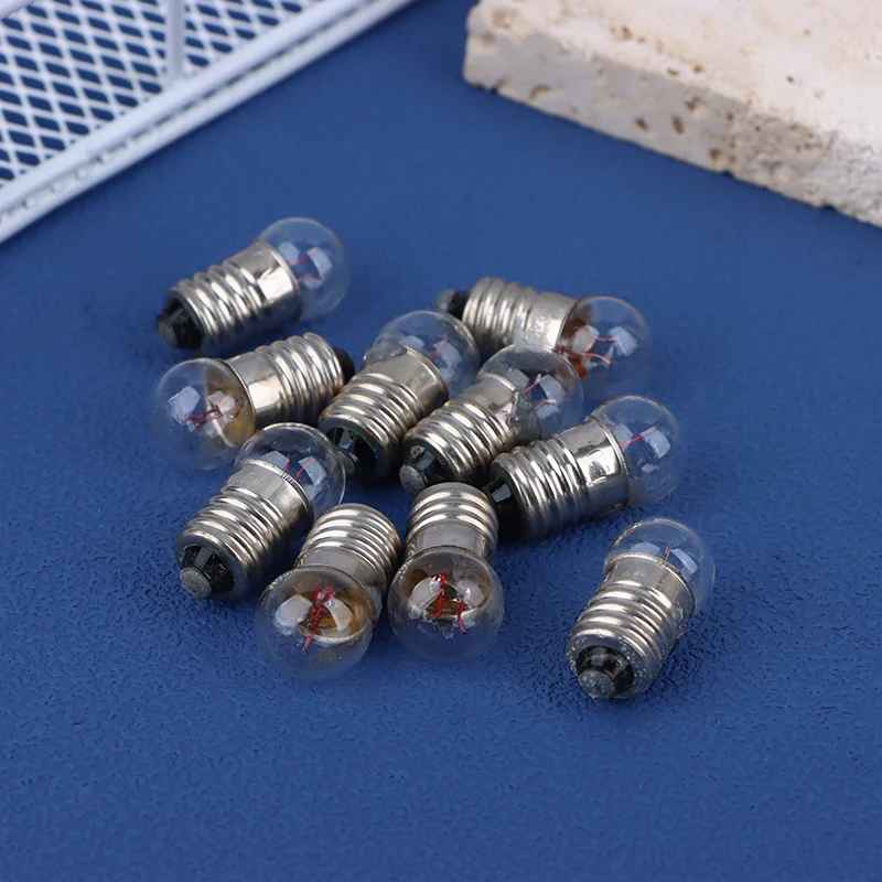 10Pcs Miniature Round 1.5V 2.5V 3.8V Small Light Cannon For Student Experiment Small Light Bulbs Flashlight Bulb Beads