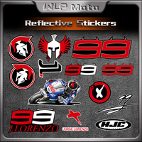 Modified Helmet Fuel Tank Side Panel Body Reflective Waterproof Decals Motorcycle Racing Sports Driver Jorge Lorenzo No. 99