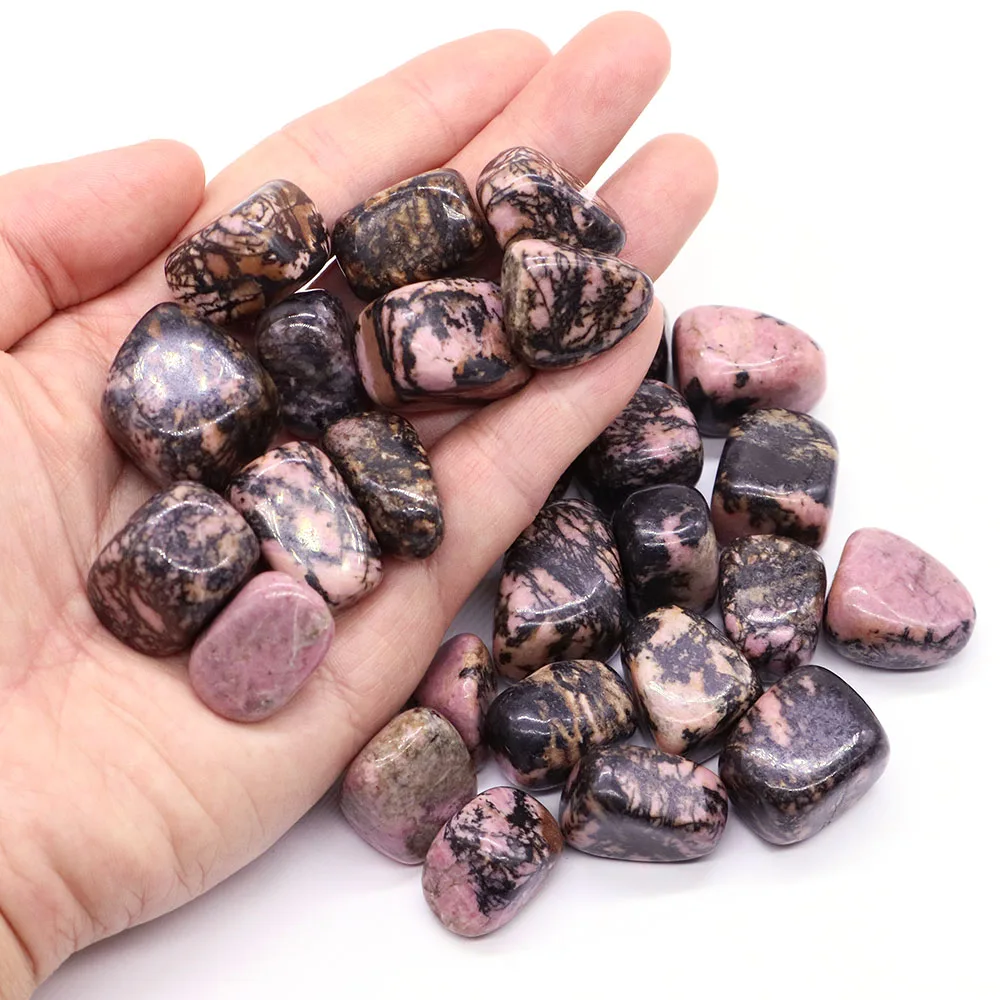 Natural Pink Black Rhodonite Crystals And Healing Stones Tumbled Bulk Mineral Specimen Gemstones Home Aquarium Decoration Gift