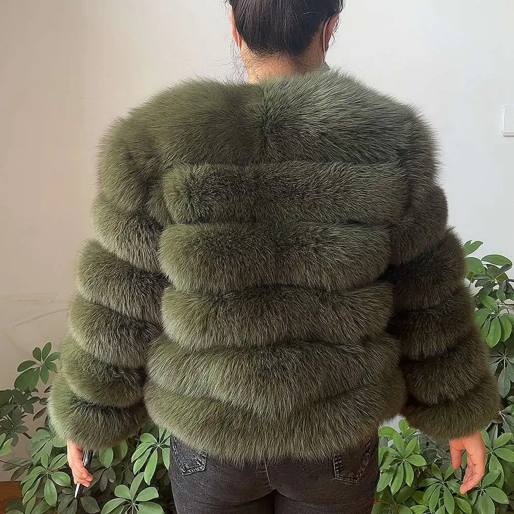 100% Natural Fur Jacket Real Fur Coat Winter Jacket Women Natural Fox Fur Luxury Fashion 50cm Short Jacket Wholesale Hot 2022