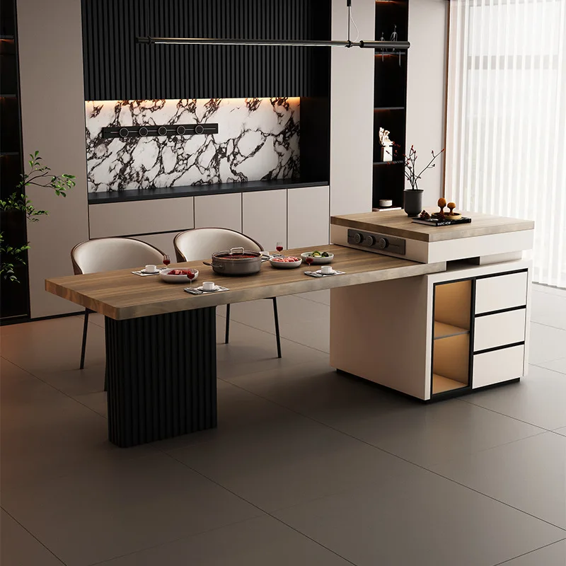 Extendable Luxury Dining Table Kitchen Island Space Saving Dining Table Extending Modern Console Mesas Comedor Furniture Home