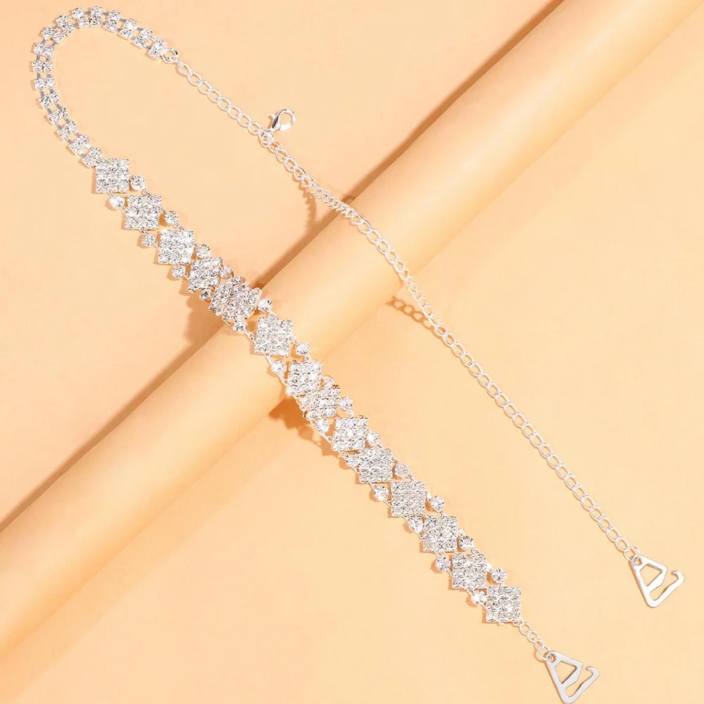 Shiny Crystal Shoulder Strap Bra Chain for Women Wedding Jewelry Rhinestone Shoulder Chain Geometry Body Decor Dress Accessories
