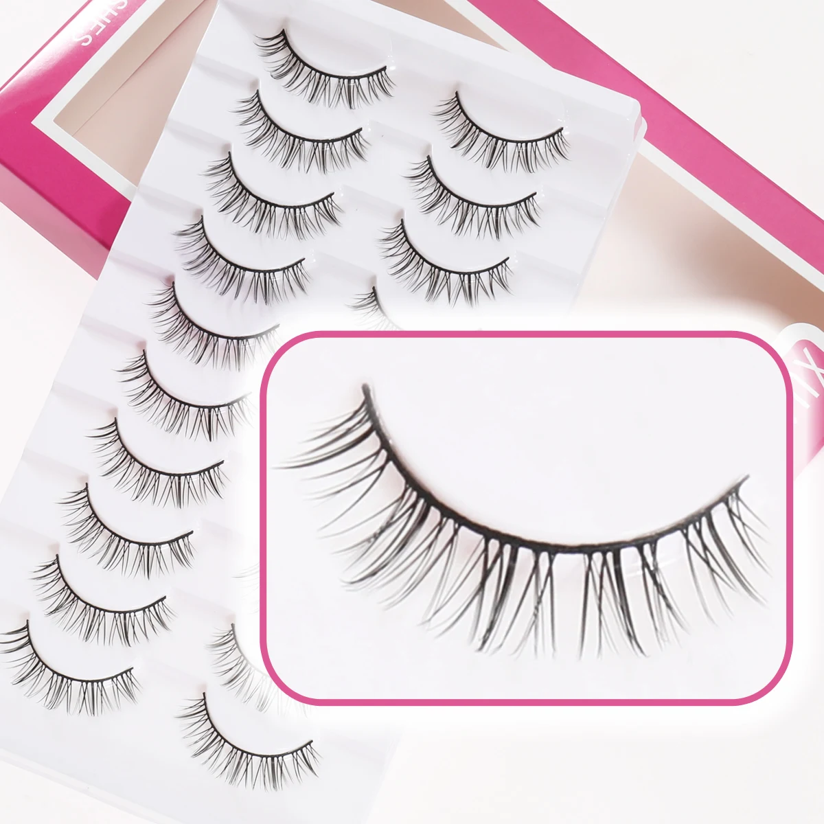 Sztuczne rzęsy Xuanfeiwu, pełne, naturalne, rzadkie, do codziennego noszenia, łatwe w aplikacji, idealne do makijażu w stylu manga, na odkryte twarze, do lekkiego makijażu, cosplayu, puszyste rzęsy kocie i lisie.