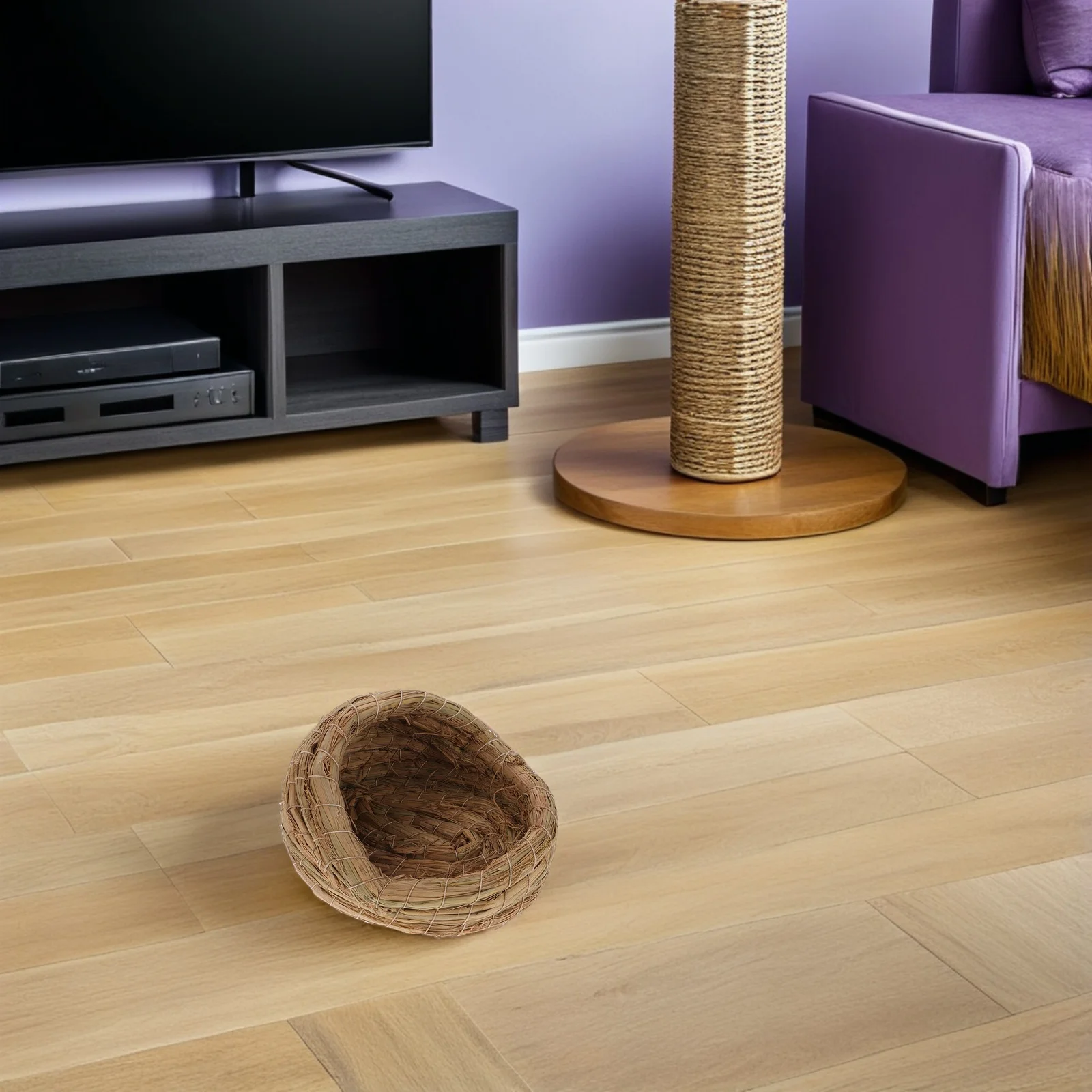 

2Pcs Straw Chicken Nest Hand-Woven Chicken Coop Nesting Box Ventilated Aviary Nesting House for Hens Hand-Woven Straw Bird Nest