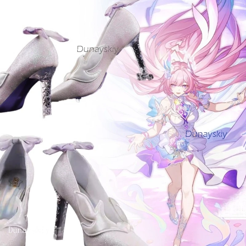 

AHonkai Star Rail Cyrene SP Cosplay Shoes High Heels Anime Character Prop Footwear Halloween Party for Women Girls Free Wig Cap