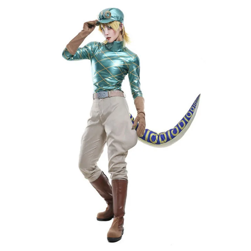 JoJo's Bizarre Adventure Diego Brando Cosplay Costume Full Set Pants Hat Tail Gloves Belt for Men Halloween Anime Convention