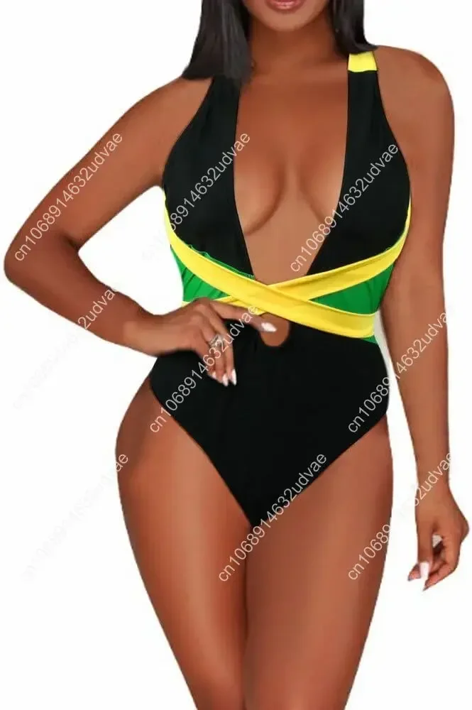 

Women's One Piece Caribbean Flag Rasta Body Shaping Monokini Swimsuit Swimwear Bathing Suit