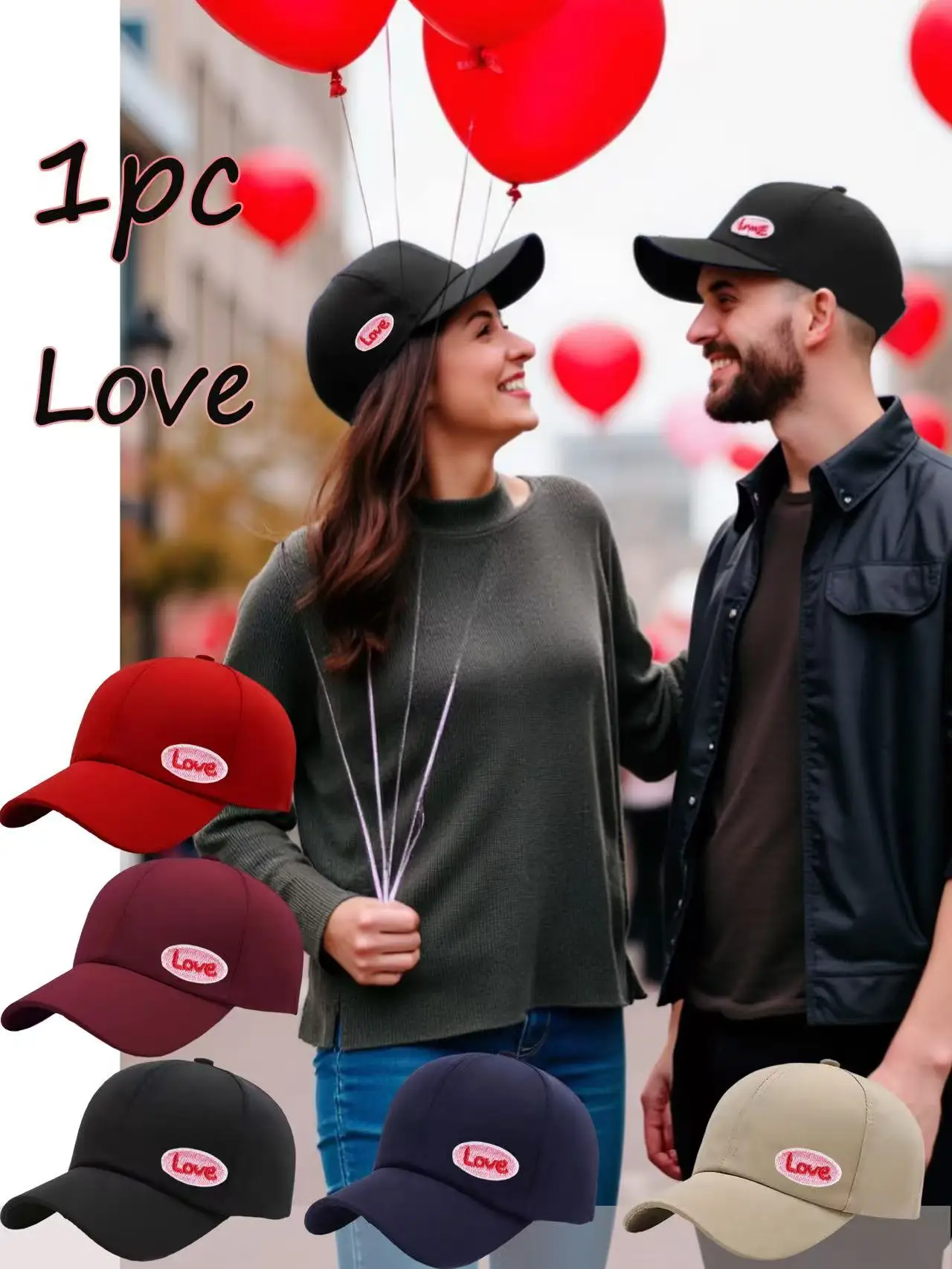 1PC  Style Women's Men's Baseball Cap, Print “LOVE"- Adjusta