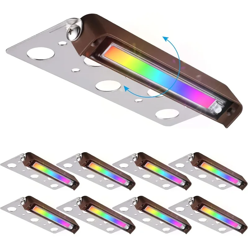 Confezione da 8 luci per paesaggi rigidi a LED RGB da 7 pollici 3W, luci da parete di fissaggio che cambiano colore, luci paesaggistiche a LED, 12 V-24 V CA/CC,