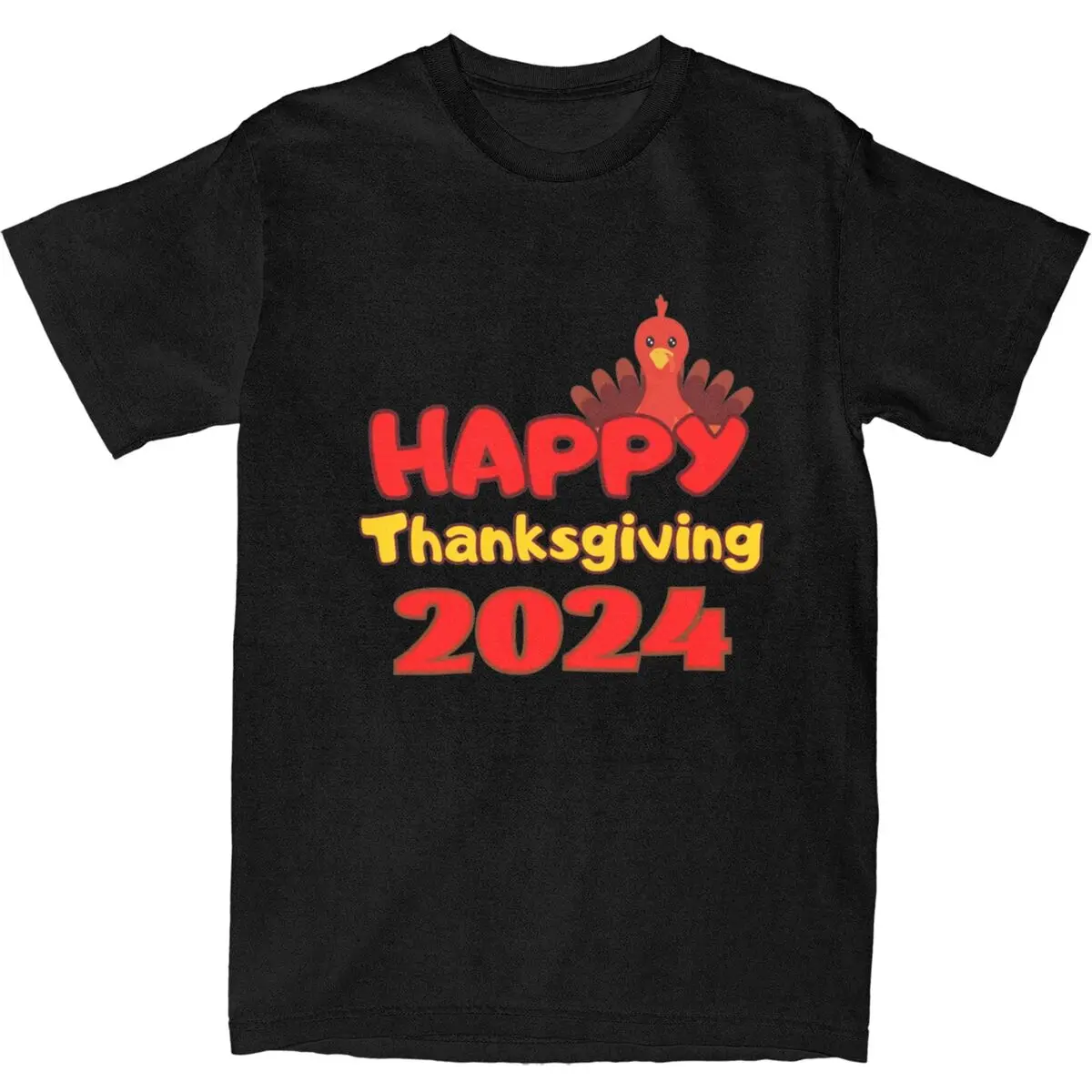 

Happy Thanksgiving 2024 T-Shirt Turkey Harajuku T-Shirts Short Sleeves Funny Tops Beach 100% Cotton Crew Neck Plus Size Top Tees