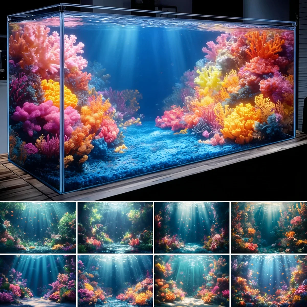 Photo Develop Tank - Фон для аквариума с подводным коралловым