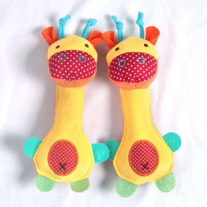 Early Educational Plush Rattle Toys, bonecas de animais dos desenhos animados, anel móvel, Bell Toy, bebê recém-nascido, criança infantil, 0-12 meses