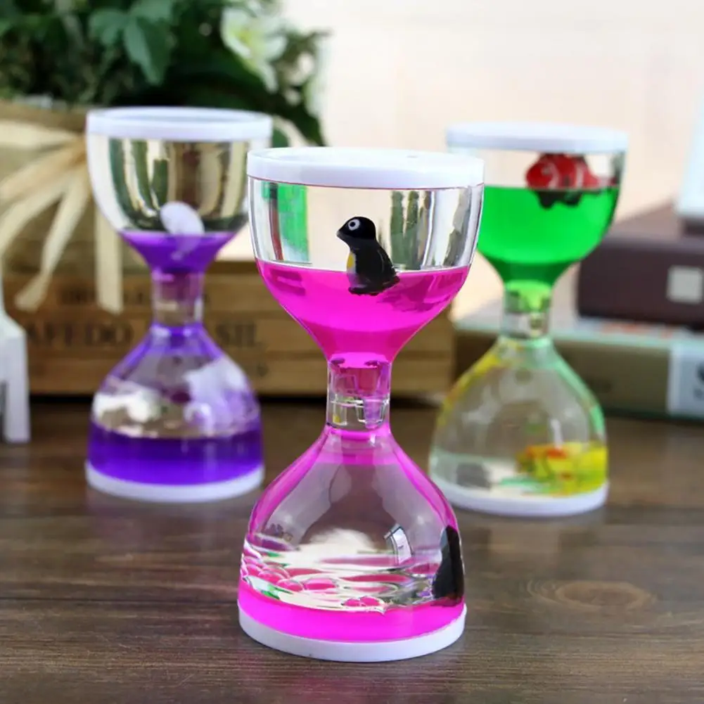 Liquid Hourglass Sand Timer Relief Stress Lovely Satisfying Sensory Oil Drop Timer Oil Hourglass Christmas Gifts Home Decor