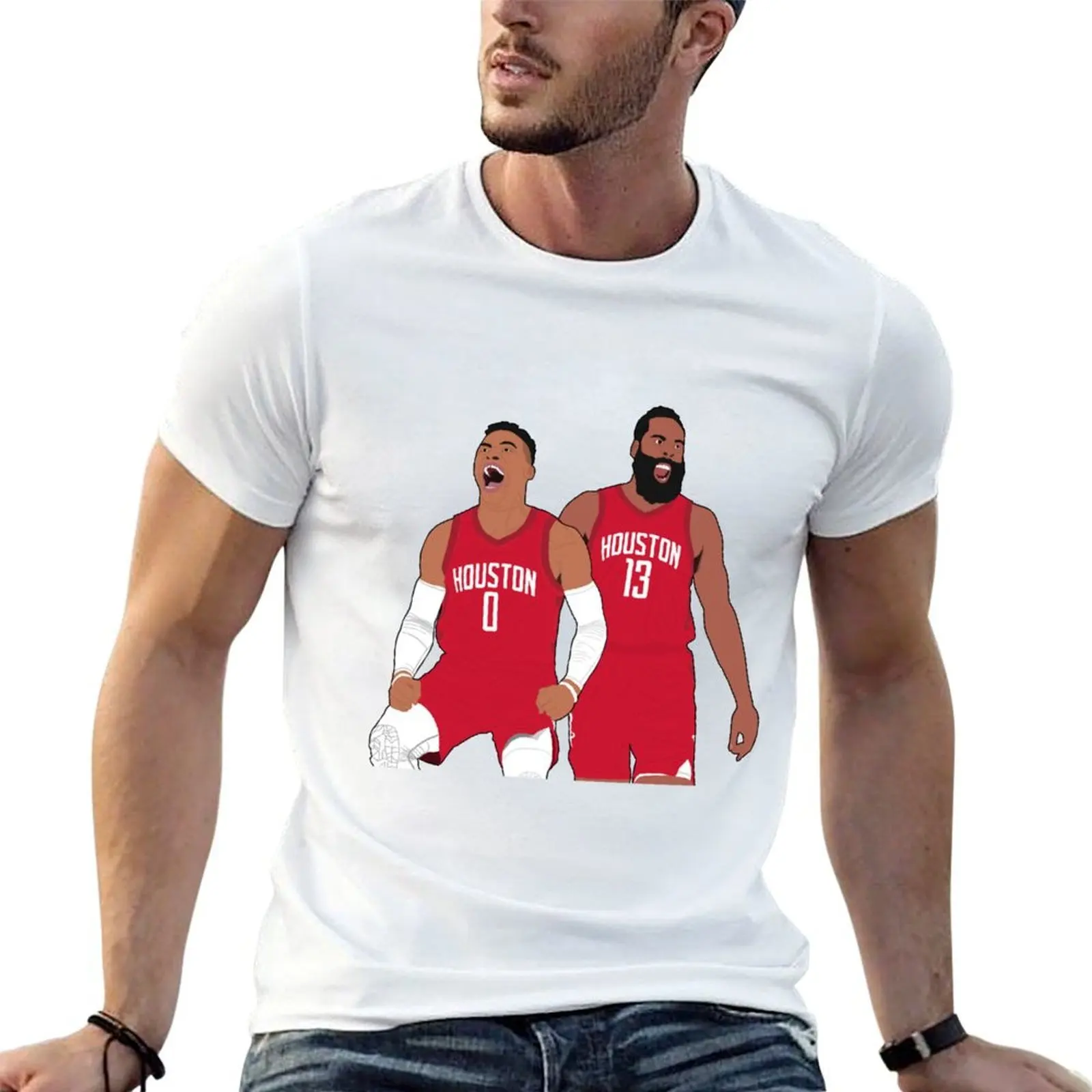 Футболка Westbrook and Harden, мужская футболка, хлопковая футболка высокого качества, мужская футболка