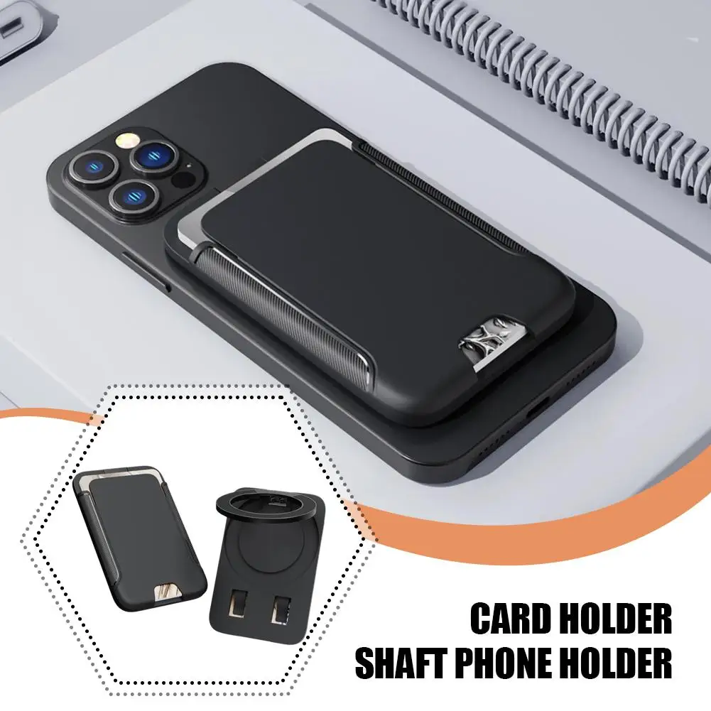 

For Apple Magnetic Card Bag Rotating 2-in-1 Phone Stand Wallet Hard Case Card Slim Case Detachable Slots Magnet K2G4