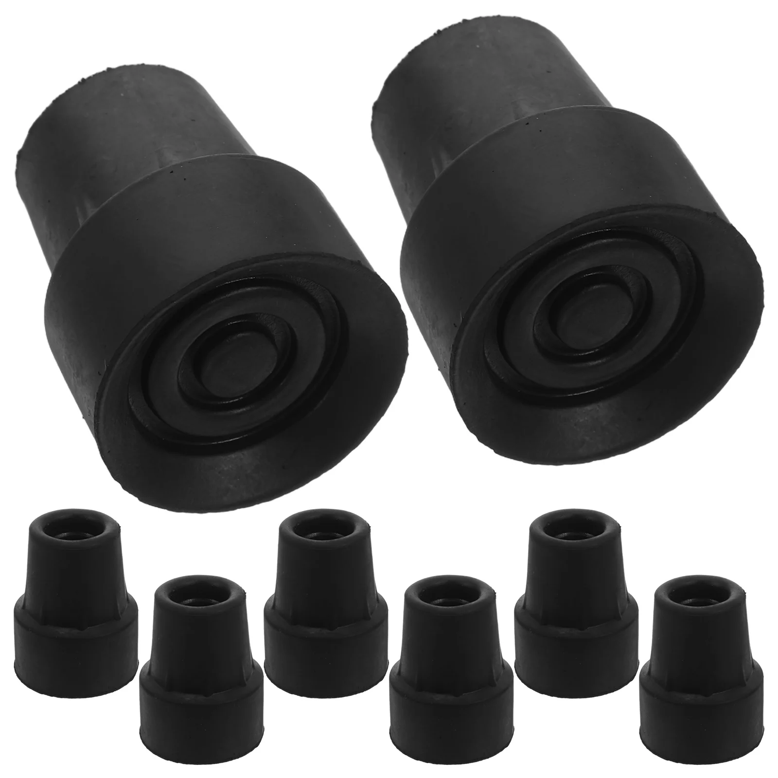 

8pcs For 19Mm Cane Bottom Rubber Replacement Walking Stick Foot Pad Durable Rubber Tips Shock Absorption Care