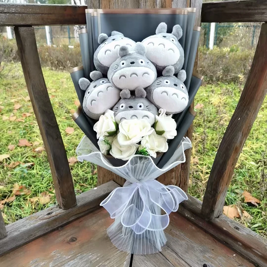 

Cartoon Kawaii Japanese Toys Totoro plush Bouquet totoro Doll Cute Movie Character Valentine's Day Children Birthday Gift