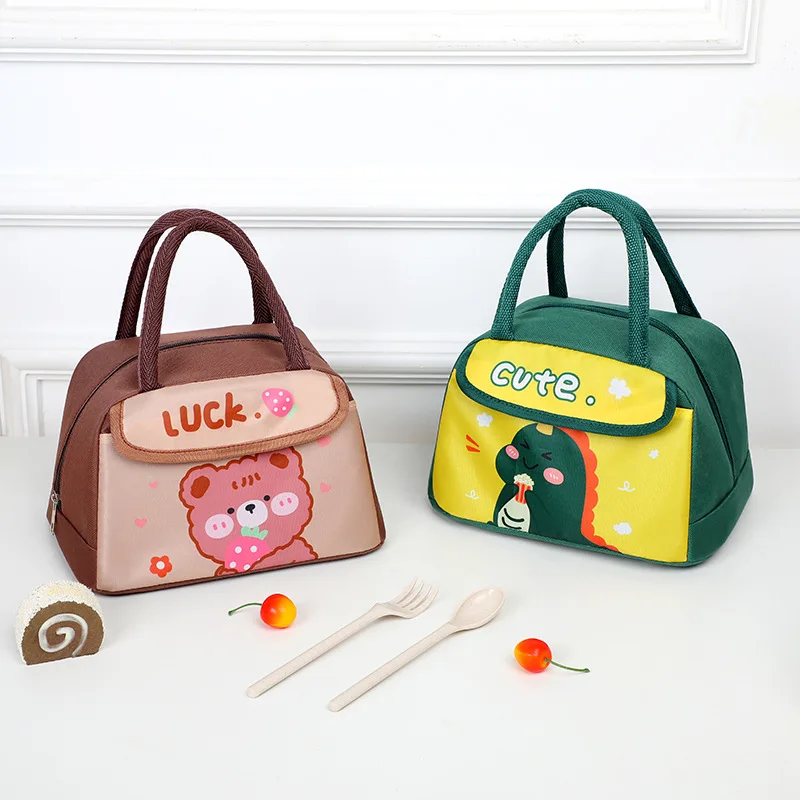 Children Lunch Bag Cute Cartoon Portable Insulated Box Outdoor Large Capacity Kids Boys Girls Handbags Student Lunch Bag Сумка