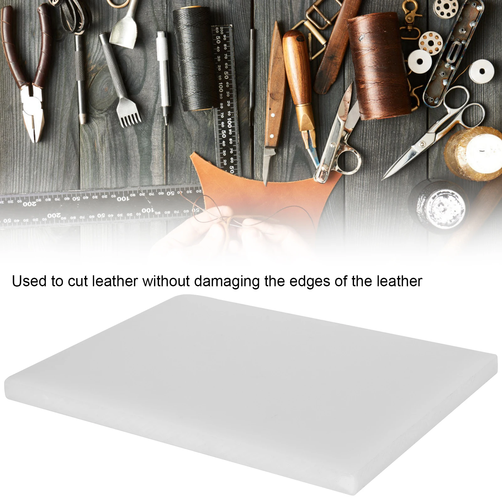 Craft Punching Pad Leather Craft Punching Pad Leather Cutting Mat White PP Plastic Board Craft Punching Pad for Drilling Punches