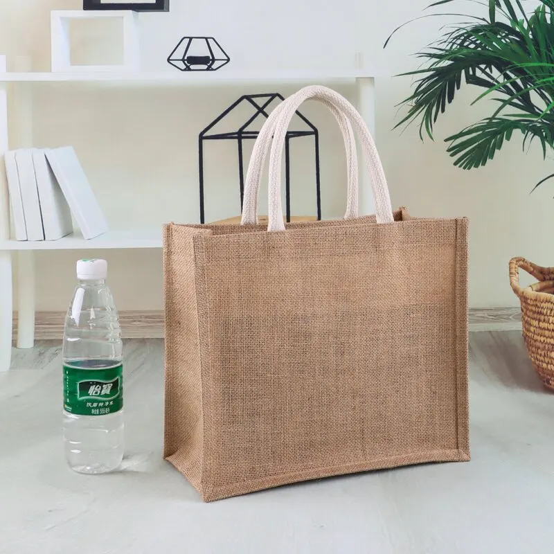 Burlap Bag Fashion Retro Storage Bag Ladies Hand One Shoulder Burlap Handbag Tote Bag Shopping Bag Beach Bag Cosmetic Bag