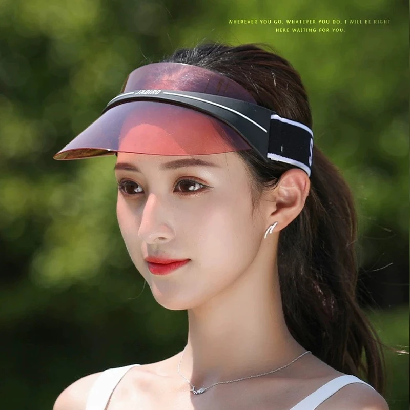 Red Jelly Sun Cap Plastic Golf Caps for Ladies Men Waterproof Adjust Fashion Travel Running Empty Top Visors Beach Accessory