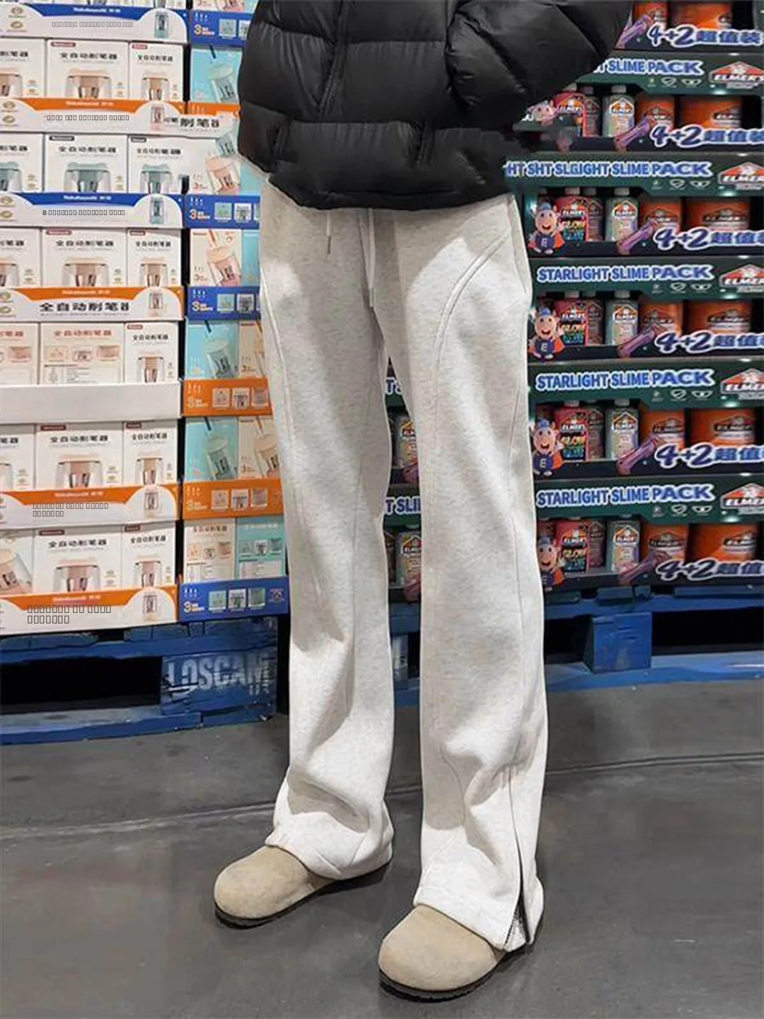 

Мужские весенние повседневные брюки American Sle, расклешенные, свободного кроя, прямые, из смесового хлопка и полиэстера, без эластана, с эластичным поясом