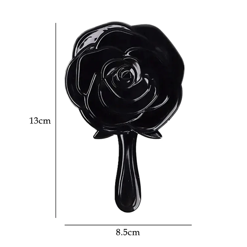 Handheld Vanity Mirror 3D Stereo Retro Rose Flower Shape Cosmetic Makeup Mirror Hand Mirror Compact Mirror Girl Birthday Gifts