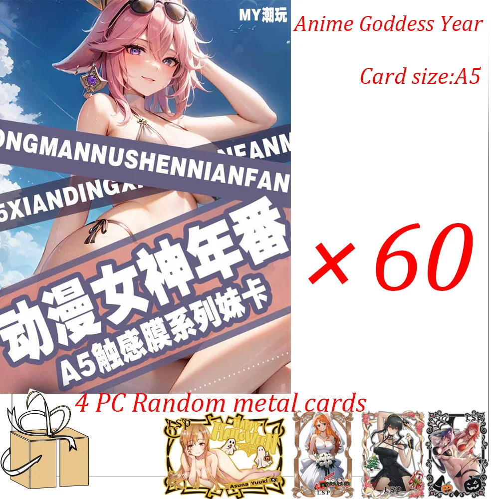 Nuevas obras de diosa de anime anual, tarjetas de tamaño A5, historia de diosa, tarjeta Waifu ACG CCG, caja potenciadora para niñas, regalos de pasatiempos