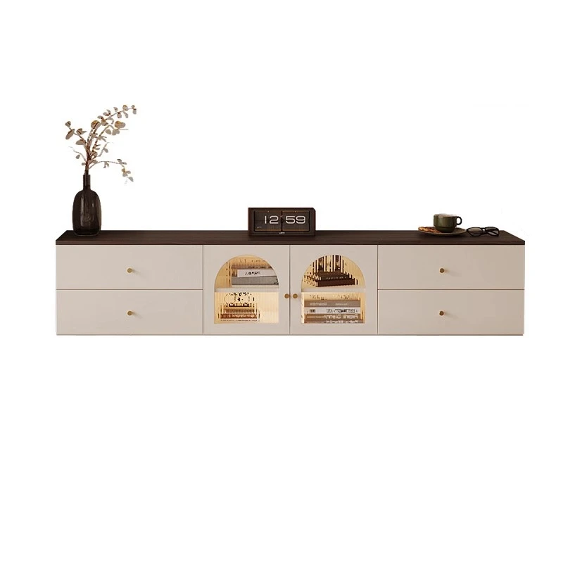 مقابض عمودية حامل تلفاز خزانة منظم أدراج تصميم حامل تلفاز أرضي إسكندنافي أبيض موبليس بارا الحجار ملحقات المنزل #5