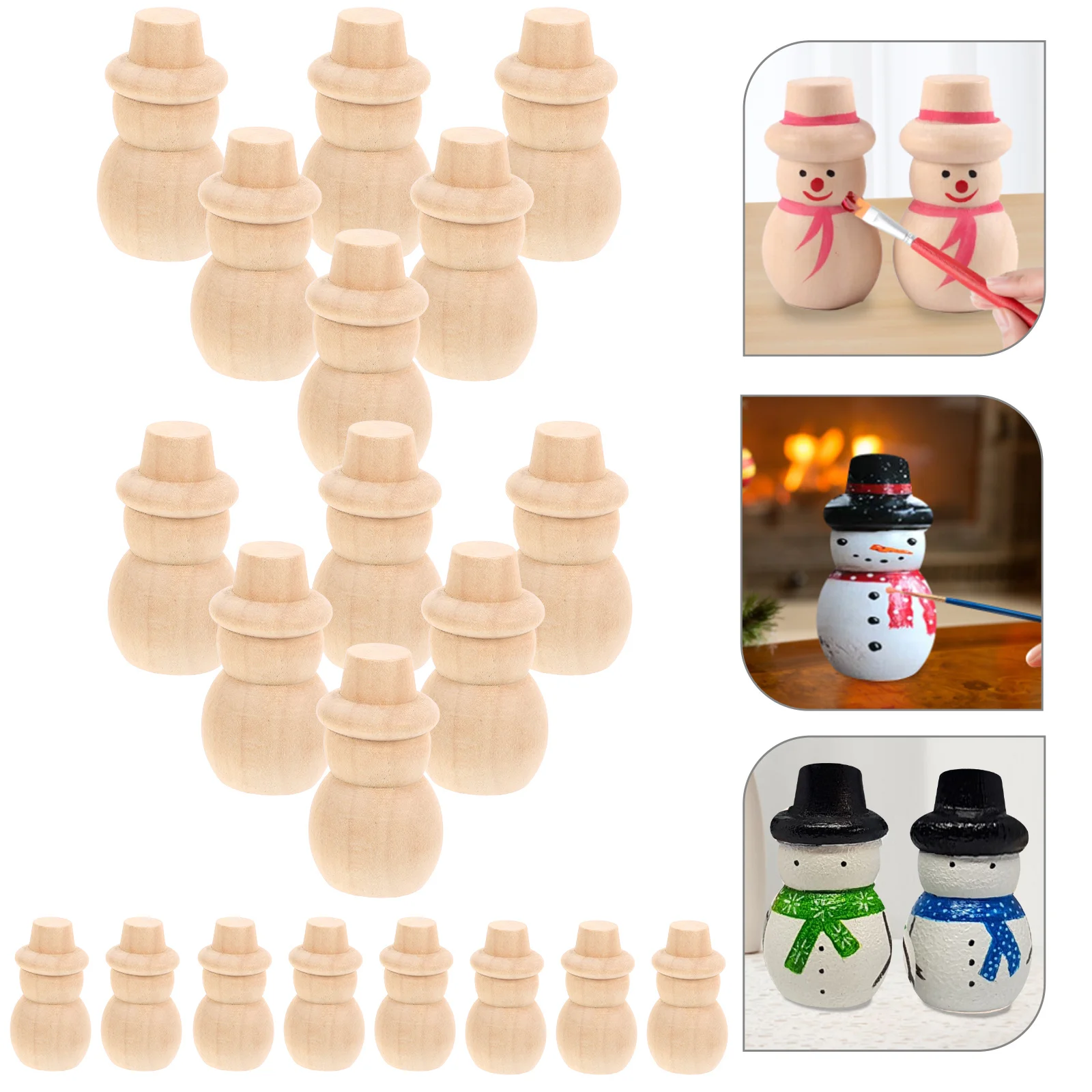 20 Stücke Holz Menschen Figuren Sicheres Material Handgemachte Graffiti Hause Regal Dekor Peg Peg Unvollendete Holz Figur