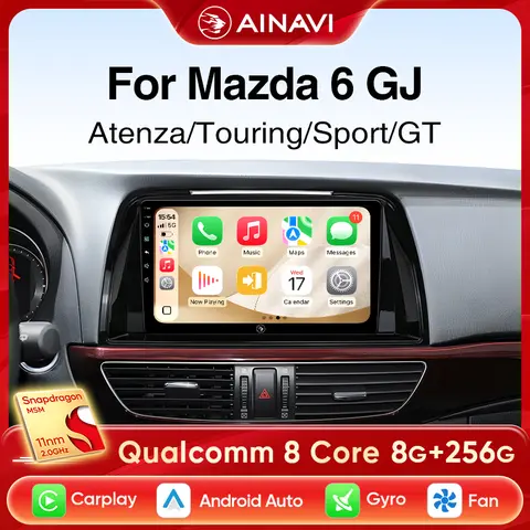 Ainavi Car Radio For Mazda 6 GJ Atenza Touring Sport GT Wireless Carplay Android Auto Stereo Multimedia Player WiFi 4G 2 Din