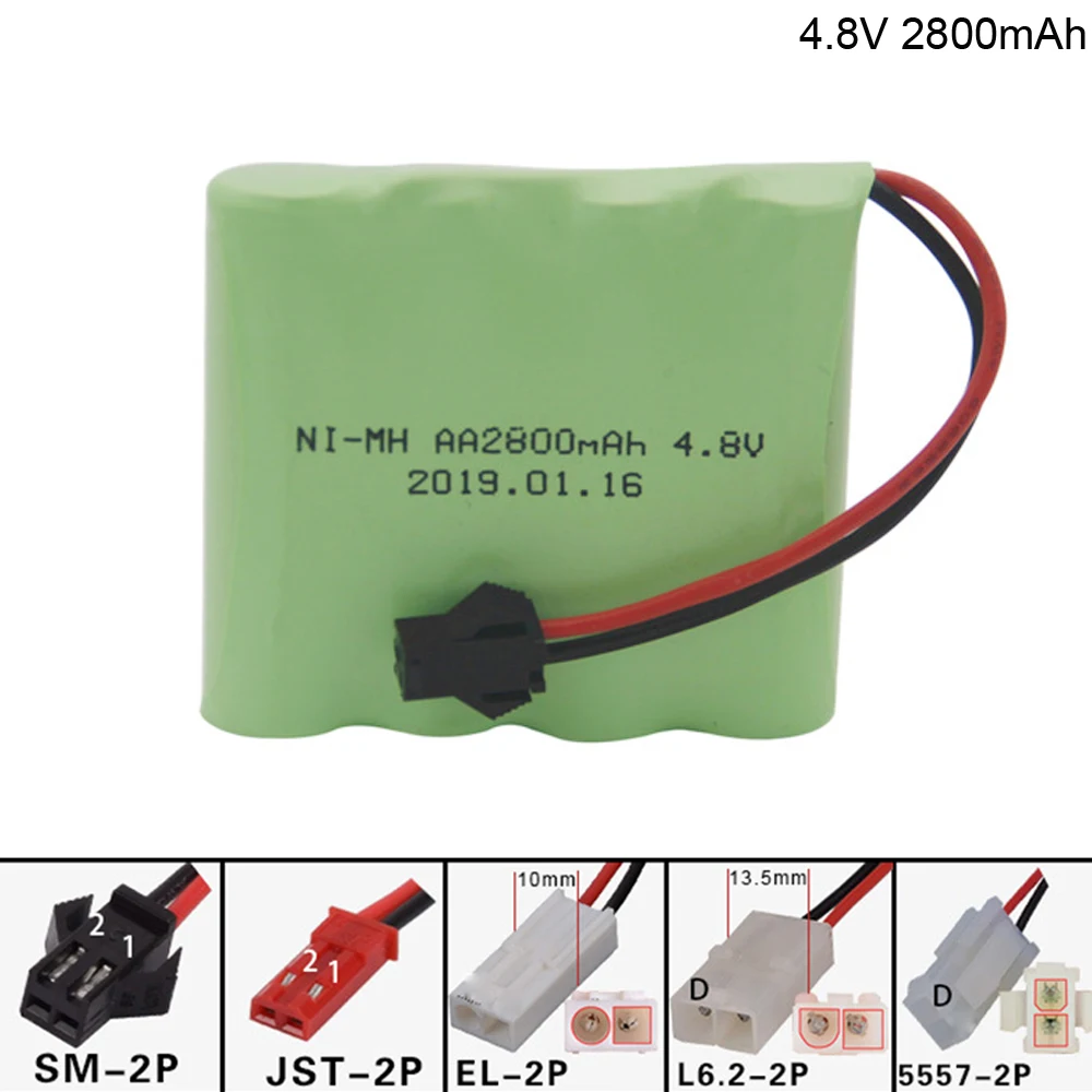 4.8V 2800mah AA NI-MH Battery high capacity Battery toys RC car ship robot M battery toy patrs 4.8V 2800 mah SM/jst/plug