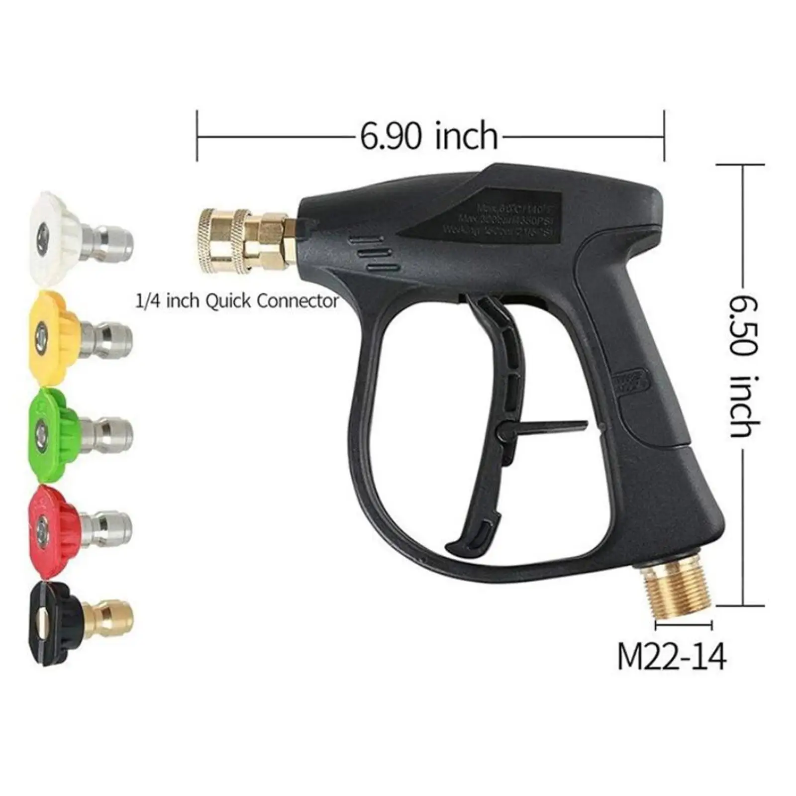 

Handheld Power Pressure Washer Foam Short Wand Spray Nozzle Tips Fitting