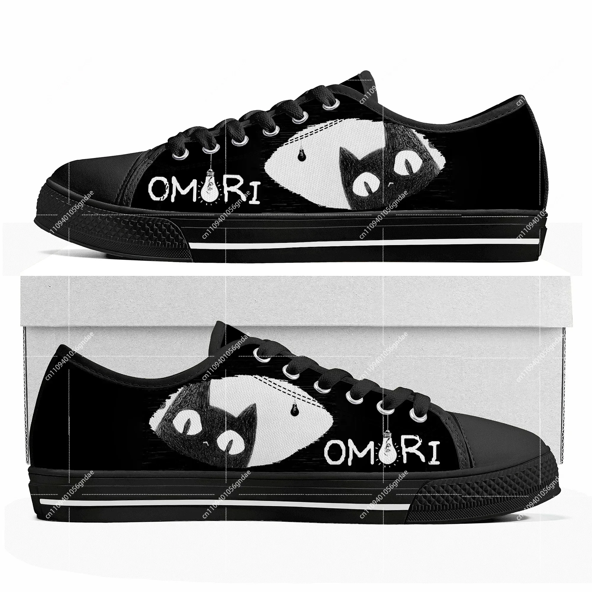 Omori Custom Low Top Sneakers Cartoon Game Womens Mens Teenager Fashion Shoes Casual Tailor Made Canvas Sneaker