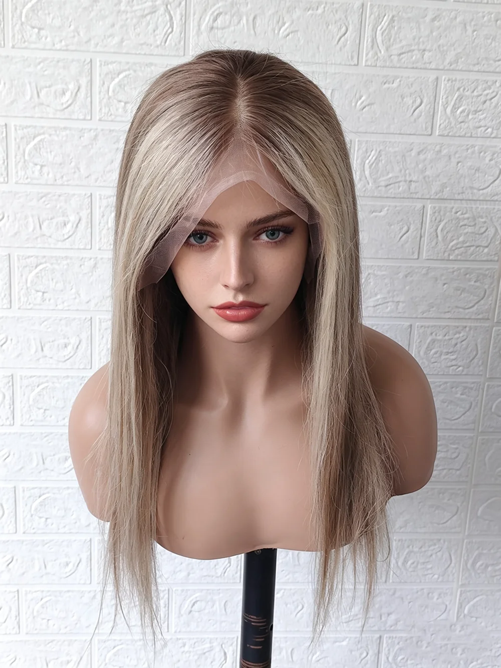 

Luxury Custom Balayage Human Hair Lace Wig for White Women Transparent Lace Front Straight Salon Quality Highlighted Lace Wigs