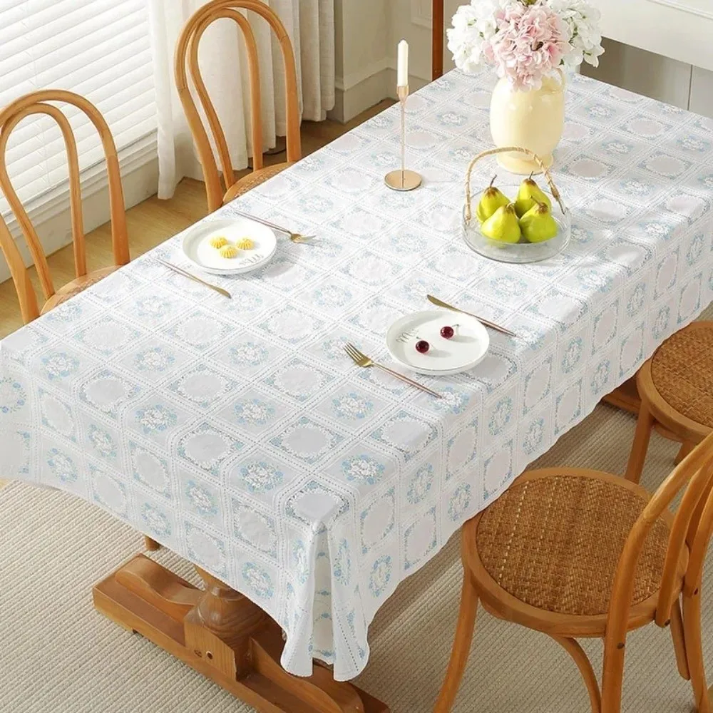 

Waterproof PVC Tablecloth Oil Proof Washable Table Cover Stain Resistant Rectangular Lace Tablecloth Coffee Tables