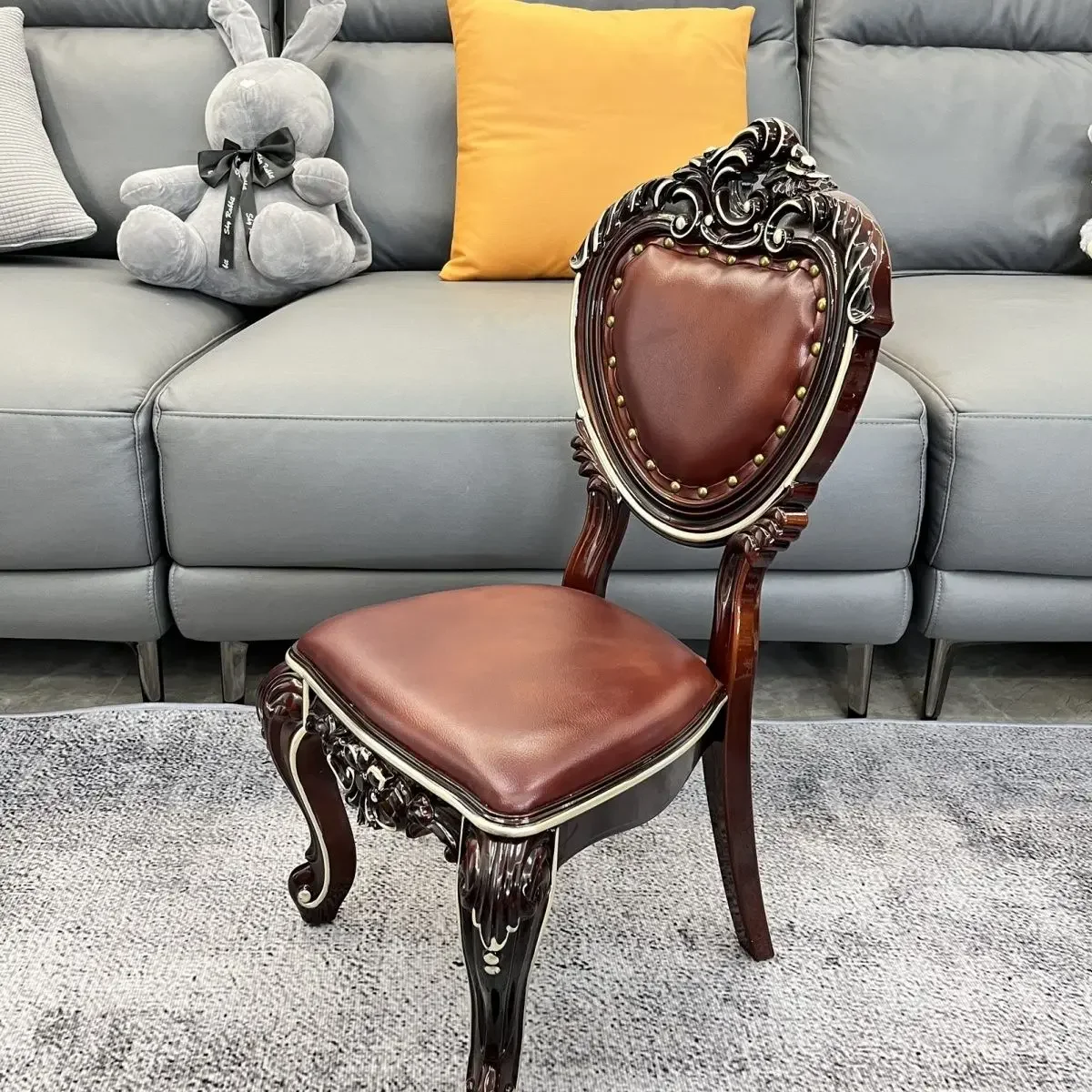 

Low Chair Study Living Room Chairs Upscale Durable European Armchair Home Bedroom Single Vanity Chair Dining Room Furniture