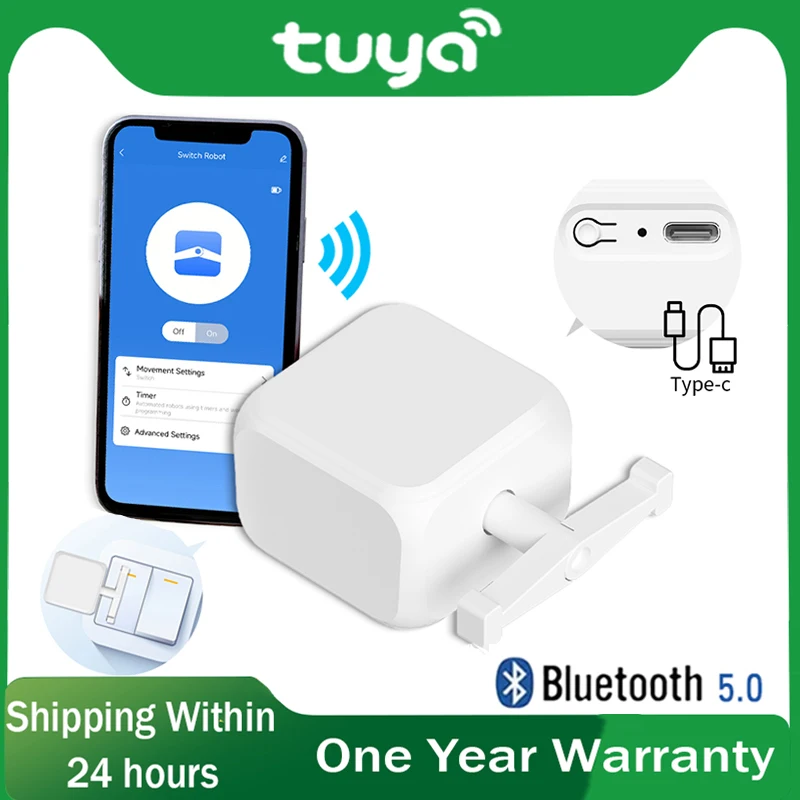 

Tuya Fingerbot Smart Switch Robot Type-C Rechargeable BLE Rocker Switches Remote Controller with Alexa/Google Home Voice Control