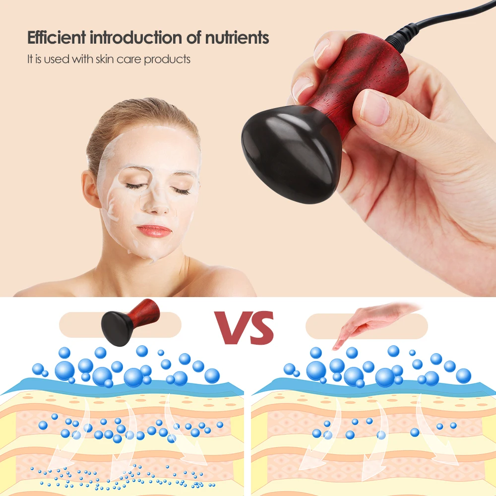 Natural Hot Stone Electric Massager for Face Lift Wrinkle Removal Firming Portable Spa Back Neck Skin Care Body Gua Sha Massage