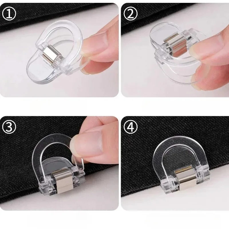 10pcs No Sew Hem Clips Anti Slip Trouser Adjusters Invisible Cuff Clips To Prevent Pants From Dragging Universal Fit Men Women