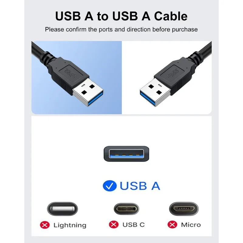 Usb 3.0 A Naar Een Mannelijke Kabel Man Naar Mannelijke Kabel Usb Snoer Connector Voor Harde Schijf Behuizingen, Dvd-Speler, Laptop Koeler