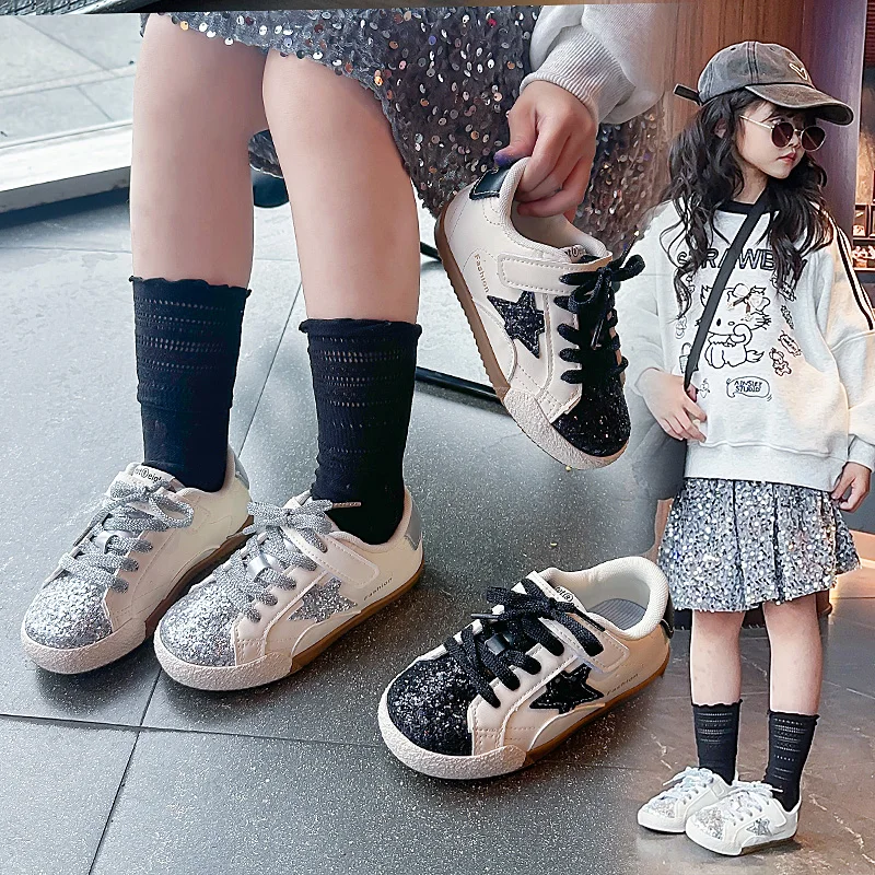 

Детские спортивные кроссовки для девочек, весна 2026, новые повседневные универсальные кеды со звездами для маленьких девочек, весна-осень