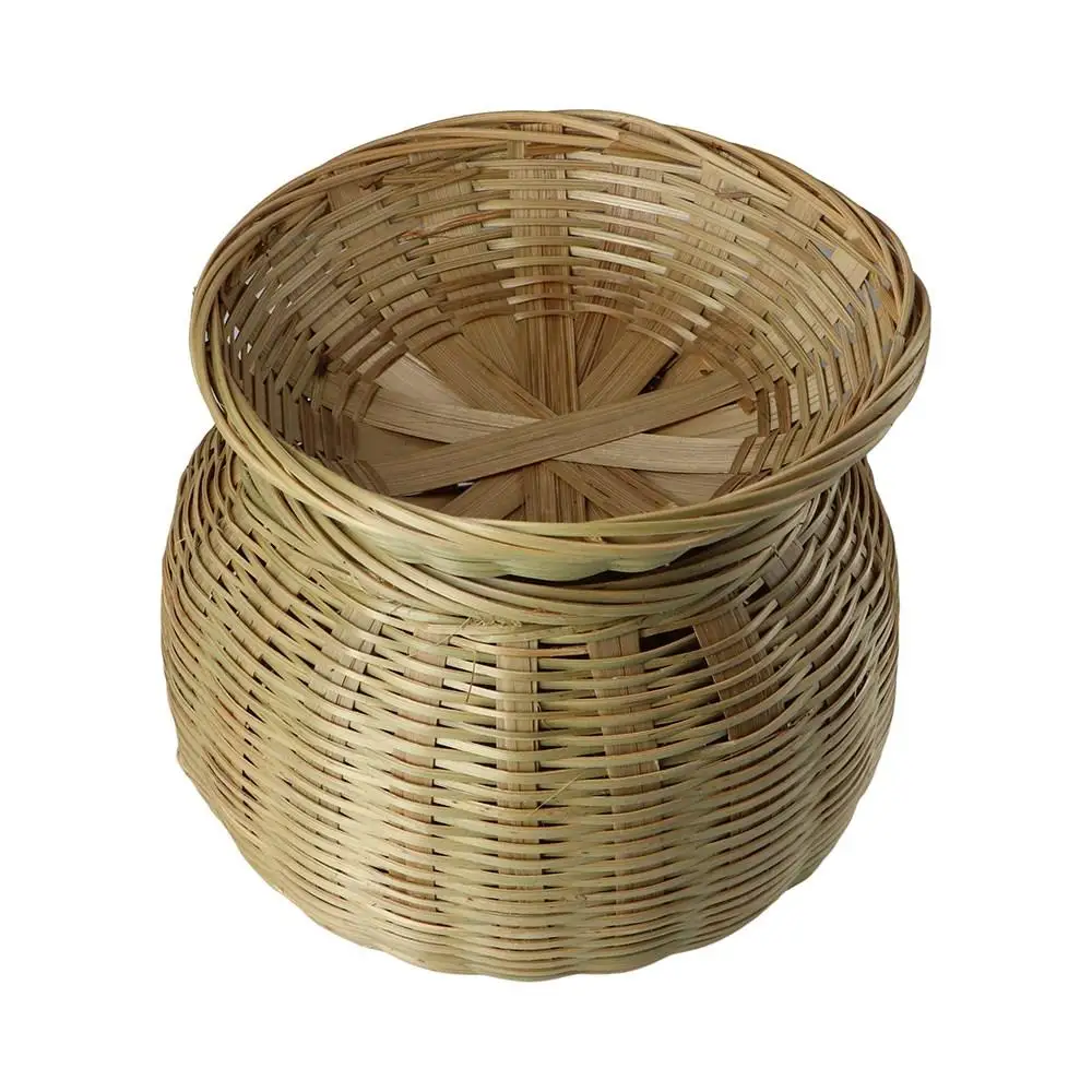 Hand-Woven Practical Durable Decorative Wear-resistant Food Bread Table Wicker Tray with Lid Rattan Box Storage Basket