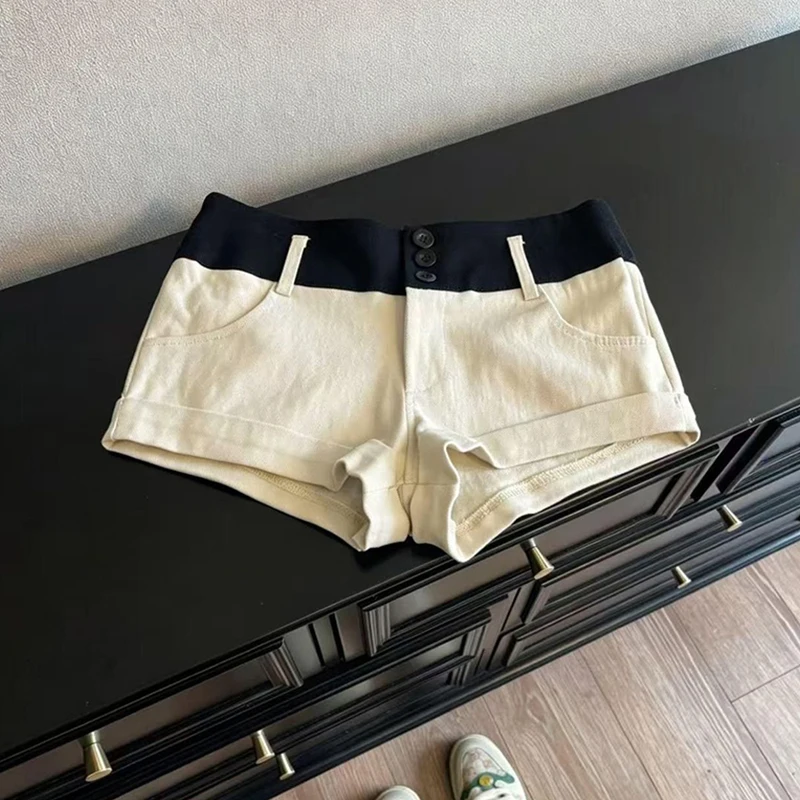 Streetwear Denim Shorts Women Fashion Harajuku Patchwork Shorts Jeans Summer Korean Sexy Low Waist Slim Design Hot Short Pants