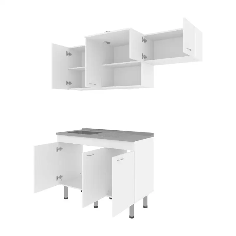 مجموعة المطبخ المعيارية - حل كامل للمطابخ الحديثة مع مساحة تخزين، طراز كرونوس، تصميم متعدد الوظائف، موفر للمساحة #3