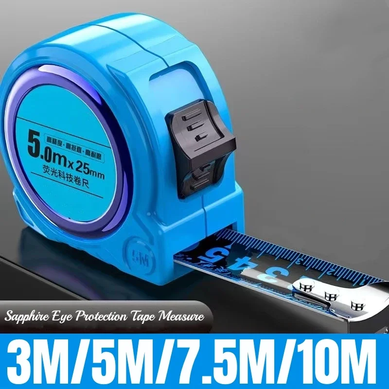 Portable High-precision Measuring tape Thickened Wear-resistant Tape Measure Retractable Blue 3M5M7.5M10M Work Measuring tools