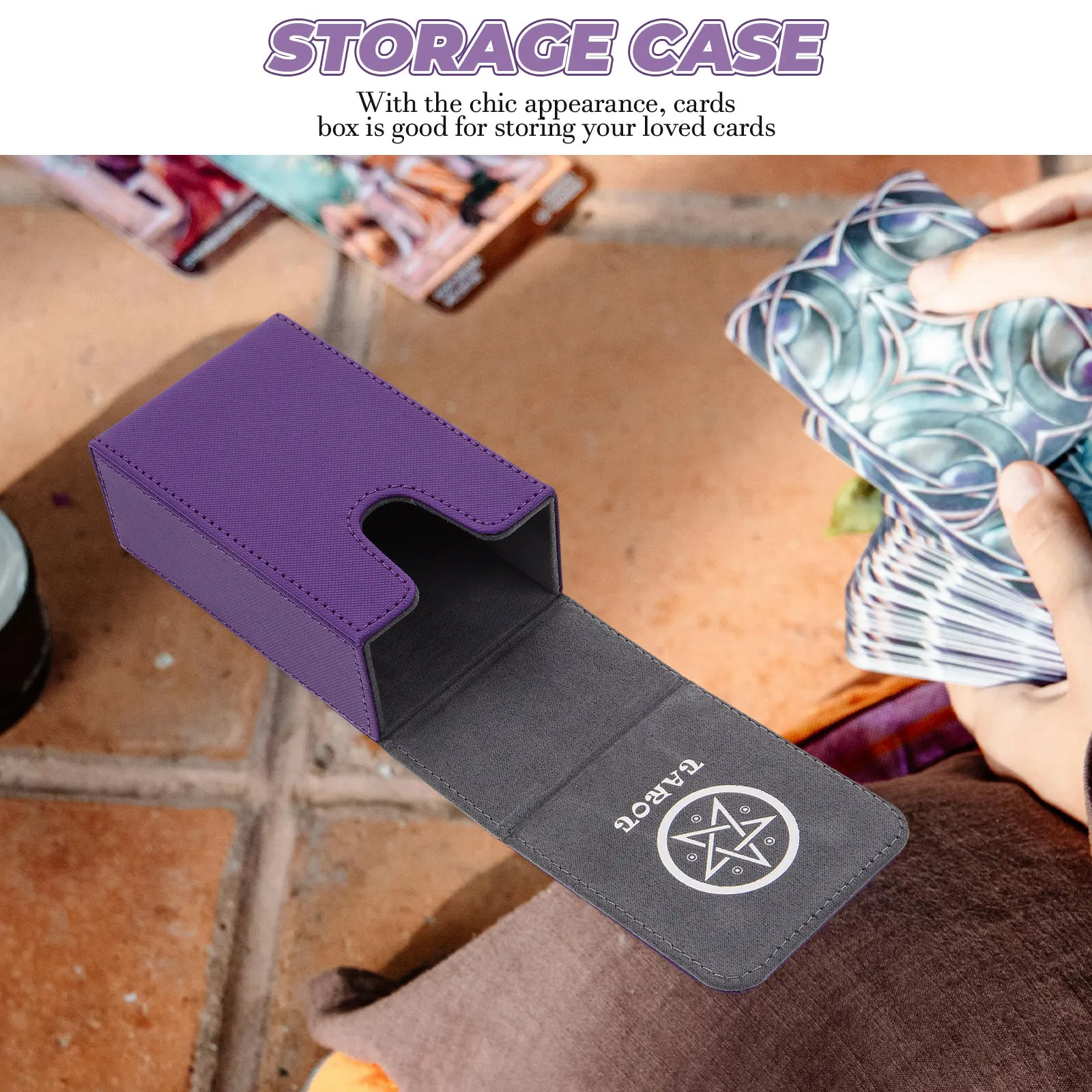 Premium Pu Tarot Card Storage Box Magnetic Lid Portable Organizer For Cards Envelopes Postcards Game Accessories Storage